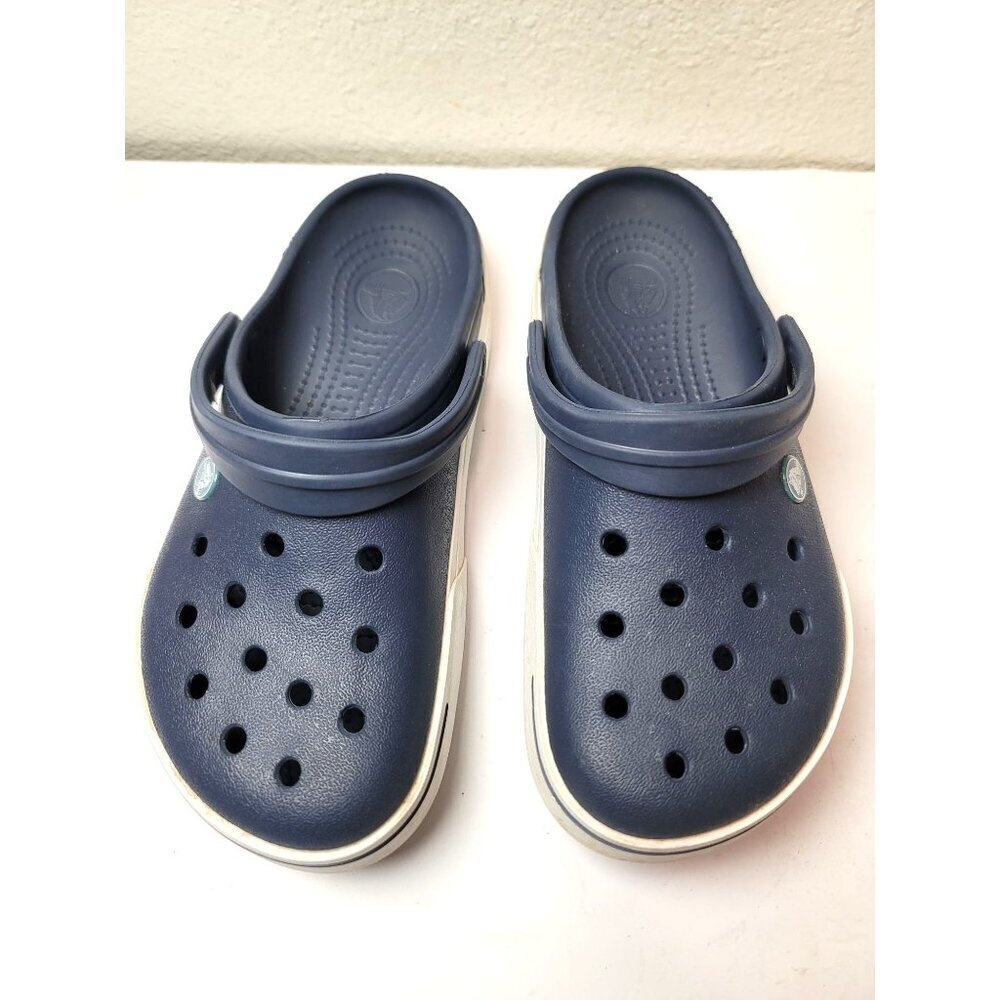 Navy Blue Crocs Classic Clogs With Ventilation Ports & Heel Strap For Adults Siz